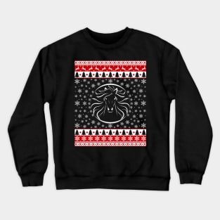 Christmas Horse Face Equestrian Crewneck Sweatshirt